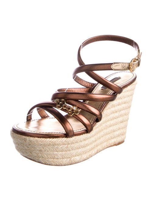 Louis Vuitton Signature Logo Leather Espadrilles