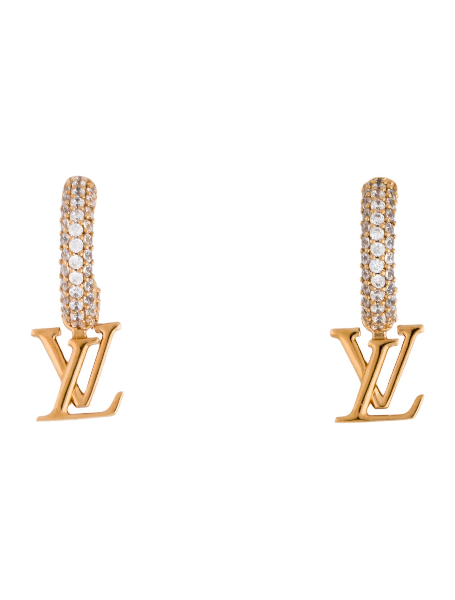 Louis Vuitton Crystal LV Iconic Drop Earrings