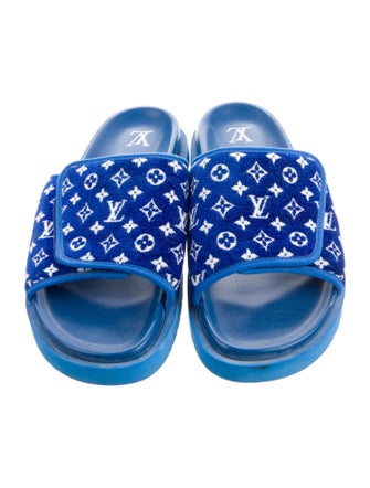 Louis Vuitton LV Monogram Faux Fur Slides