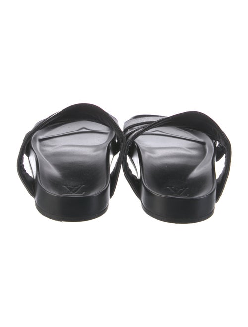 Louis Vuitton Monogram Eclipse Leather Trim Embellishment Slides