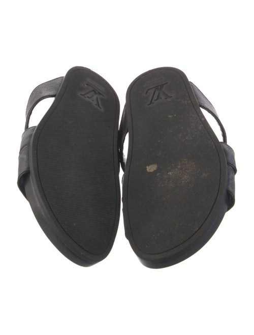 Louis Vuitton Monogram Eclipse Leather Trim Embellishment Slides