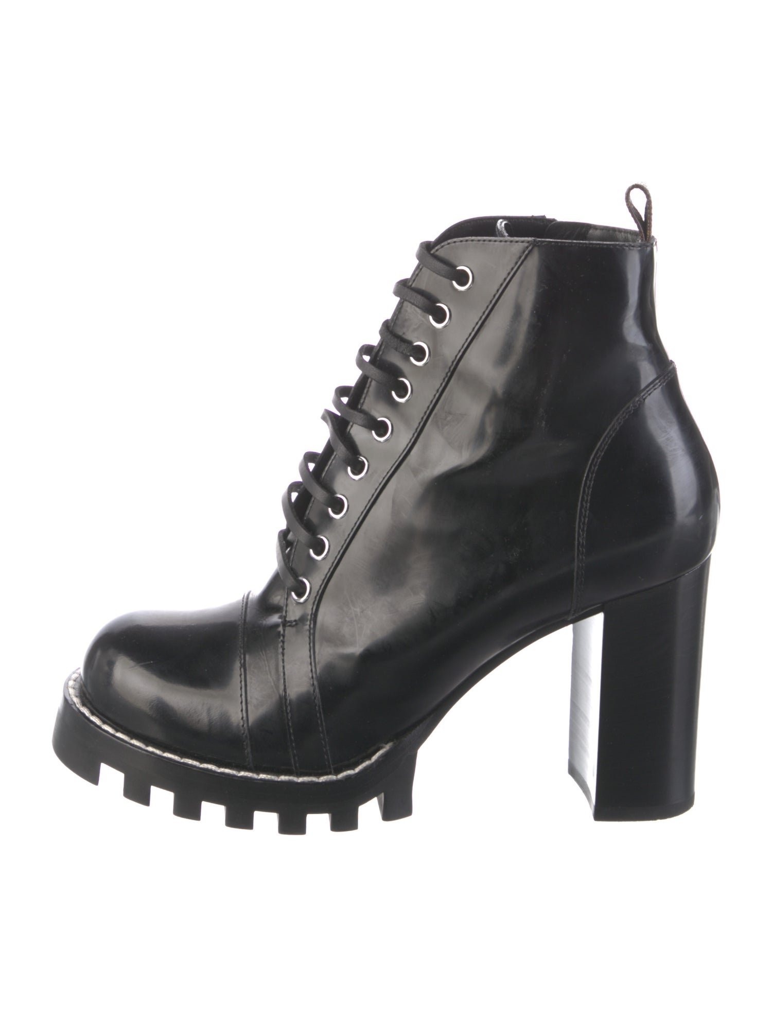 Louis Vuitton LV Monogram Patent Leather Combat Boots