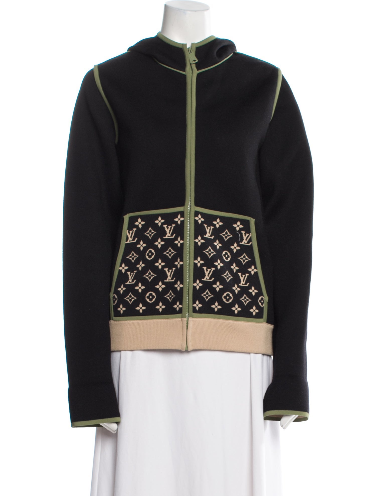 Louis Vuitton 2023 Monogram Jersey Hooded Zip Hoodie