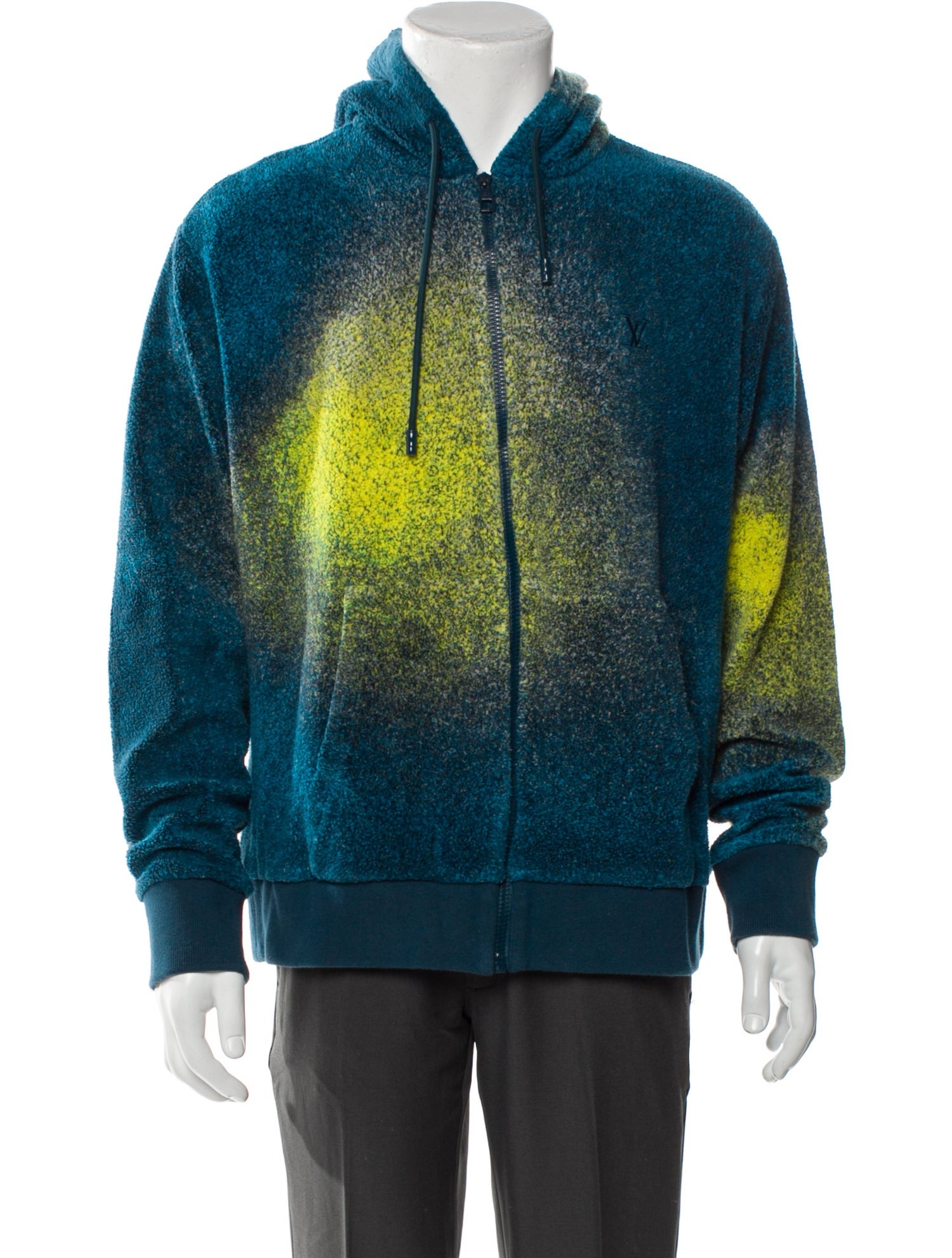 Louis Vuitton 2022 'Paint Splatter' Knit Zip Hoodie