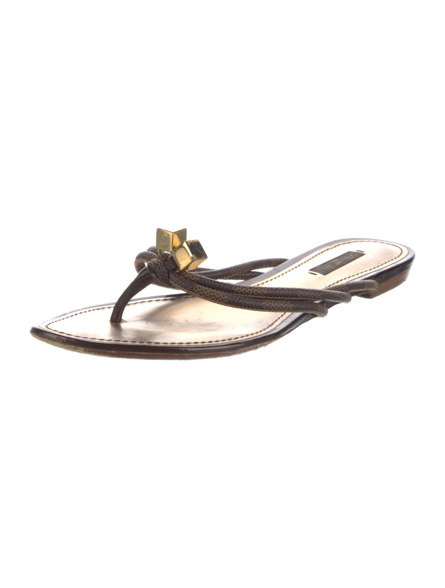 Louis Vuitton Striped Flip Flops