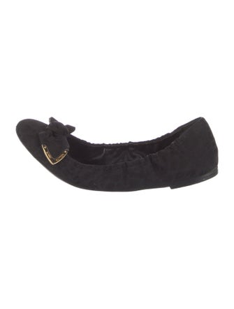 Louis Vuitton Satin Bow Accents Ballet Flats