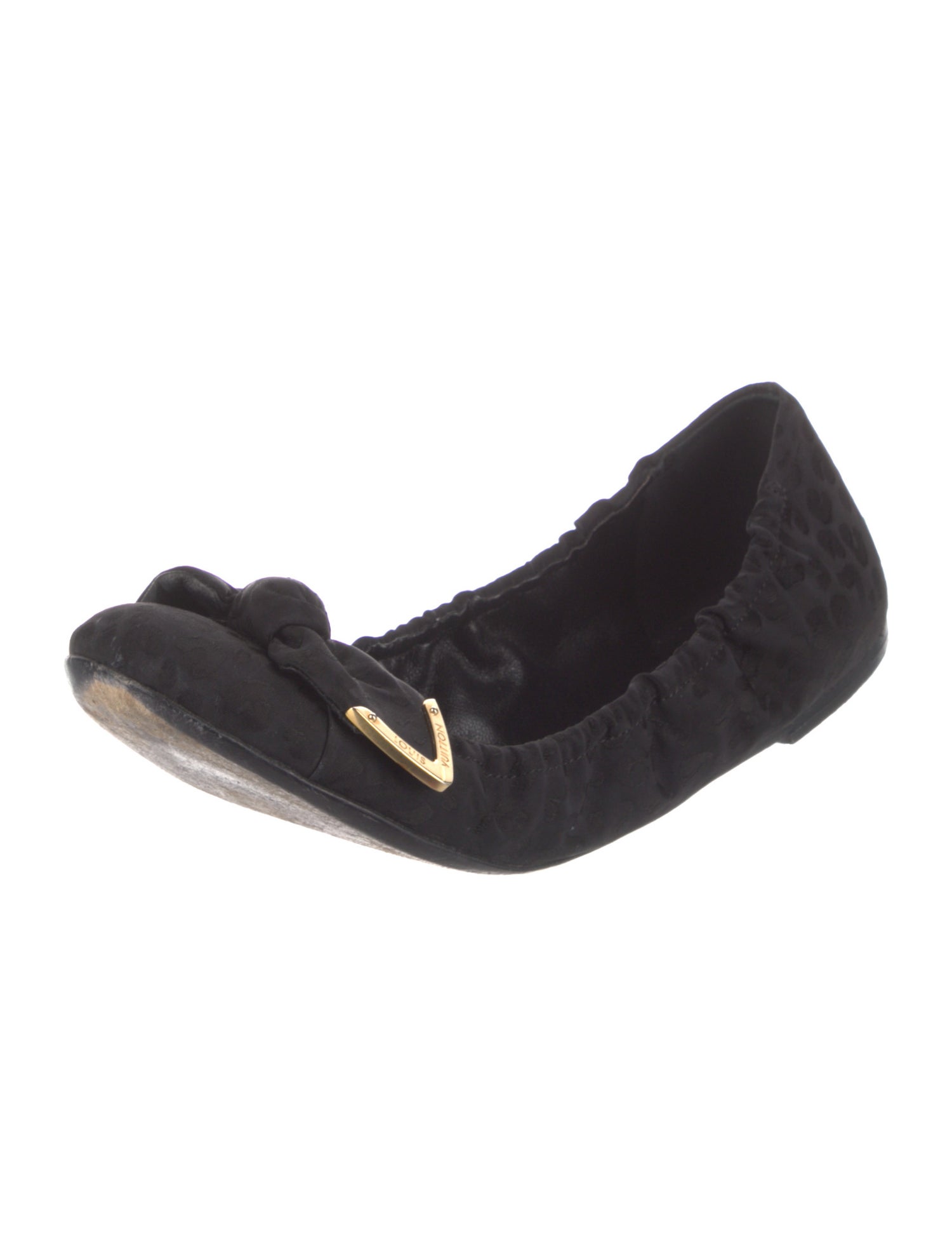 Louis Vuitton Satin Bow Accents Ballet Flats