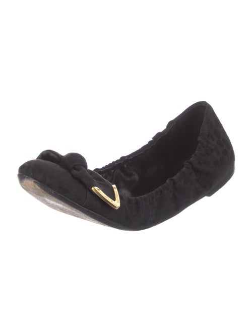 Louis Vuitton Satin Bow Accents Ballet Flats