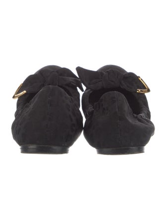 Louis Vuitton Satin Bow Accents Ballet Flats