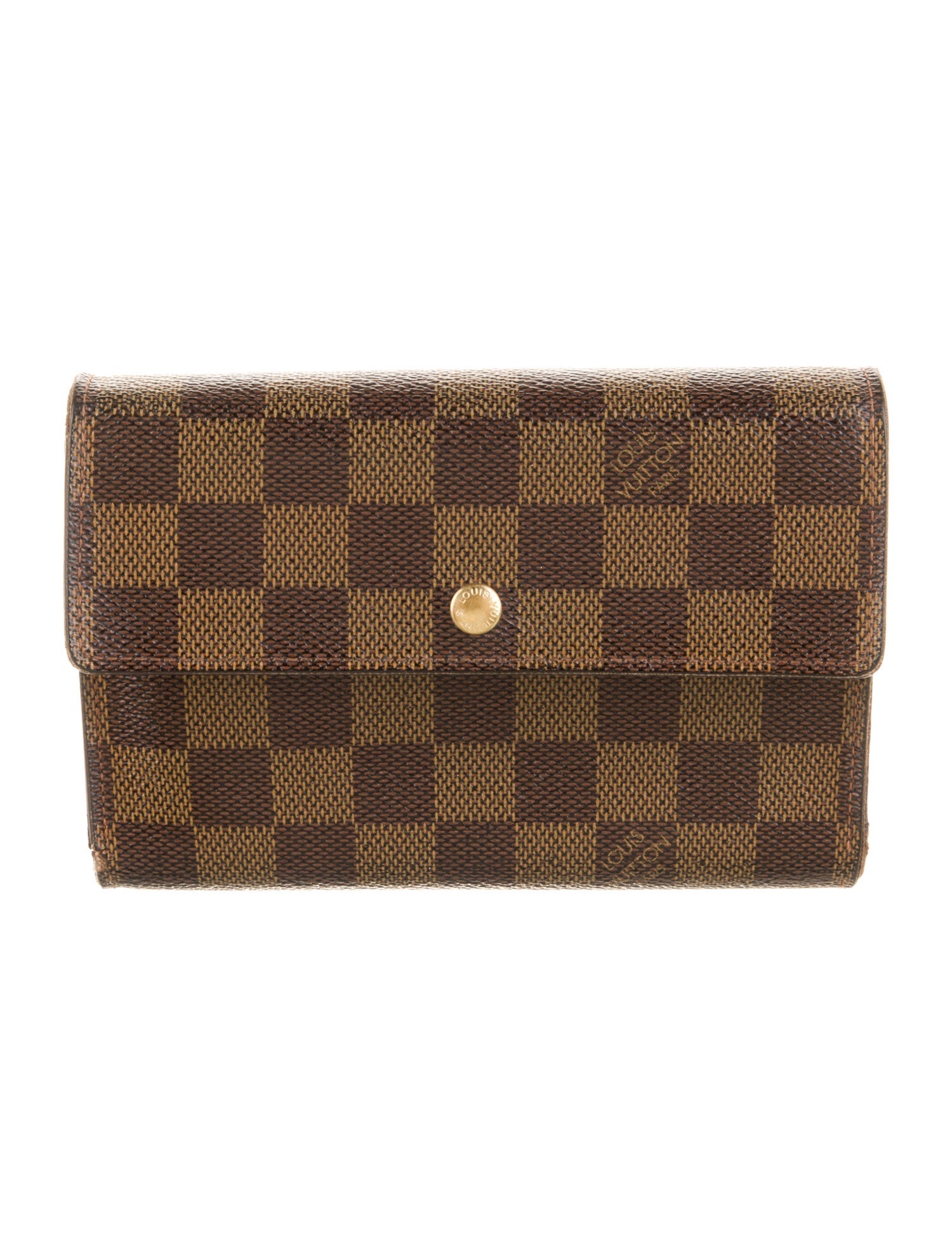 Louis Vuitton 2005 Damier Ebene Pattern Porte-Trésor Étui Papier Wallet