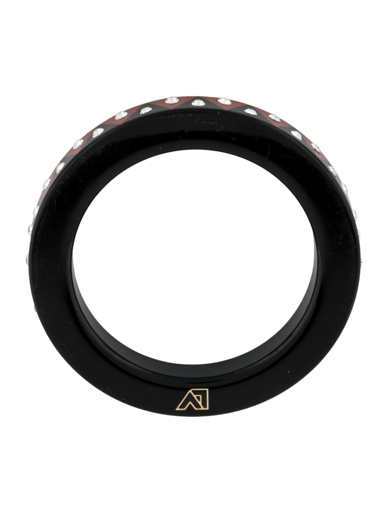 Louis Vuitton Crystal & Resin Zig Zag Bangle Bracelet