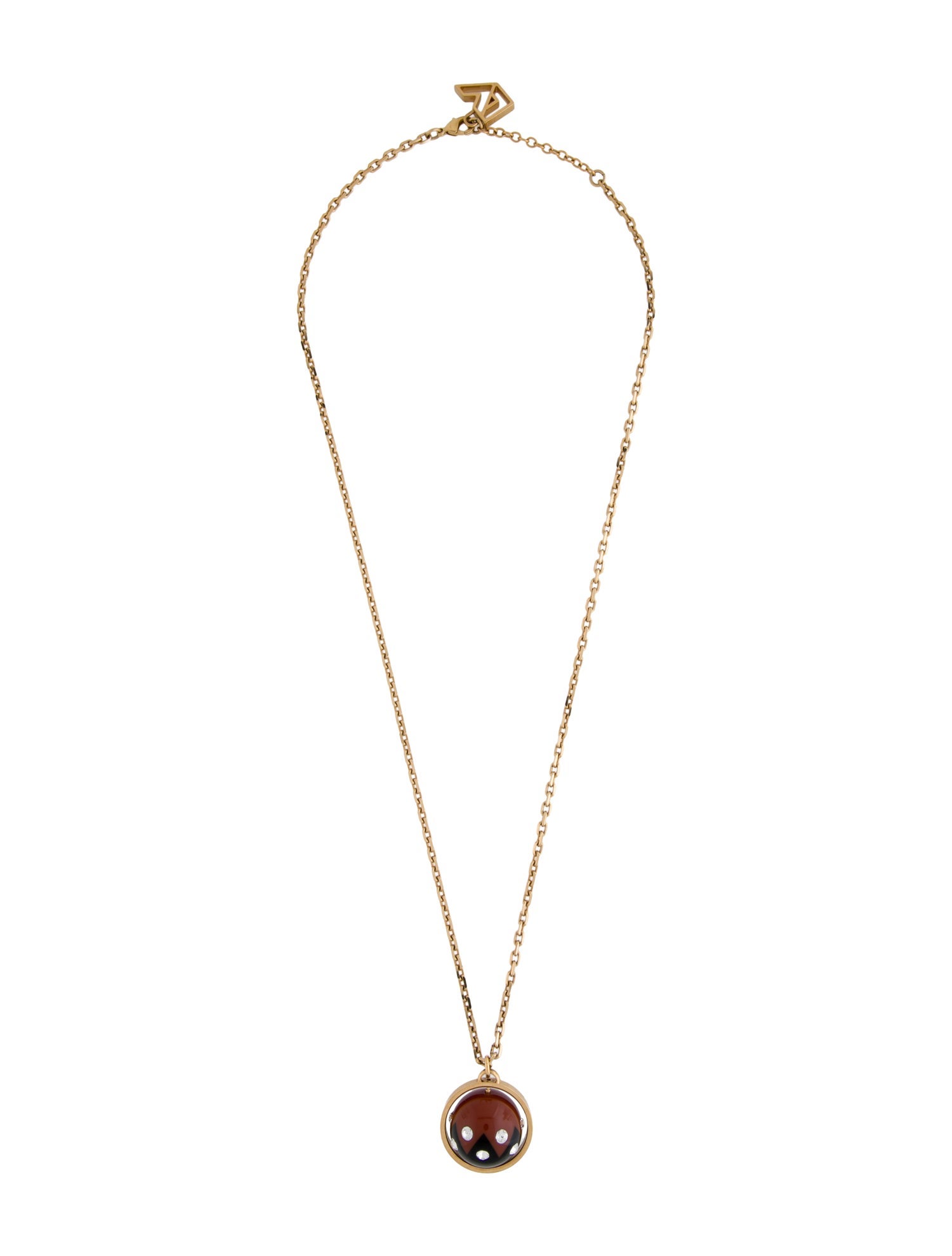 Louis Vuitton Crystal & Resin Spinning Sphere Circus Pendant Necklace