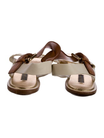 Louis Vuitton Leather Colorblock Pattern Slingback Sandals
