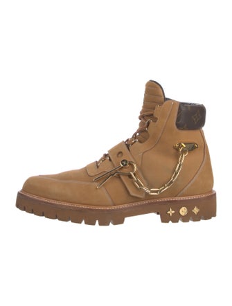 Louis Vuitton LV Monogram Suede Lace-Up Boots