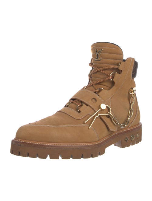 Louis Vuitton LV Monogram Suede Lace-Up Boots