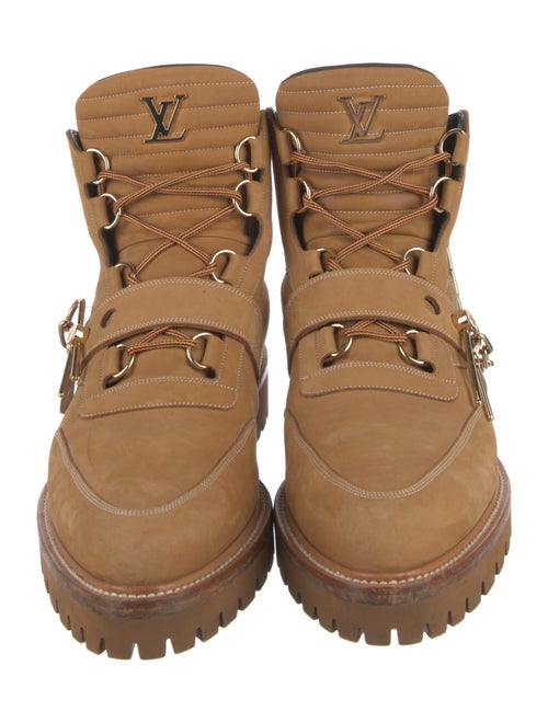 Louis Vuitton LV Monogram Suede Lace-Up Boots