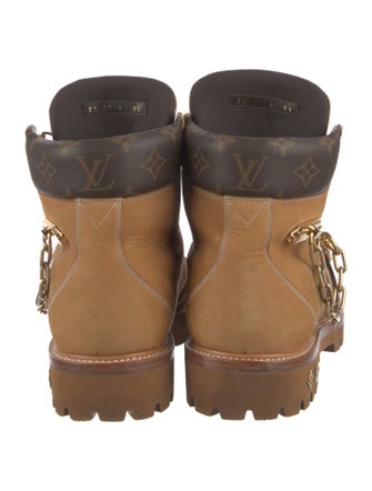 Louis Vuitton LV Monogram Suede Lace-Up Boots