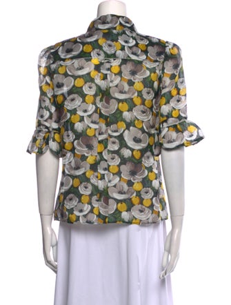 Louis Vuitton 2011 Floral Print Button-Up Top