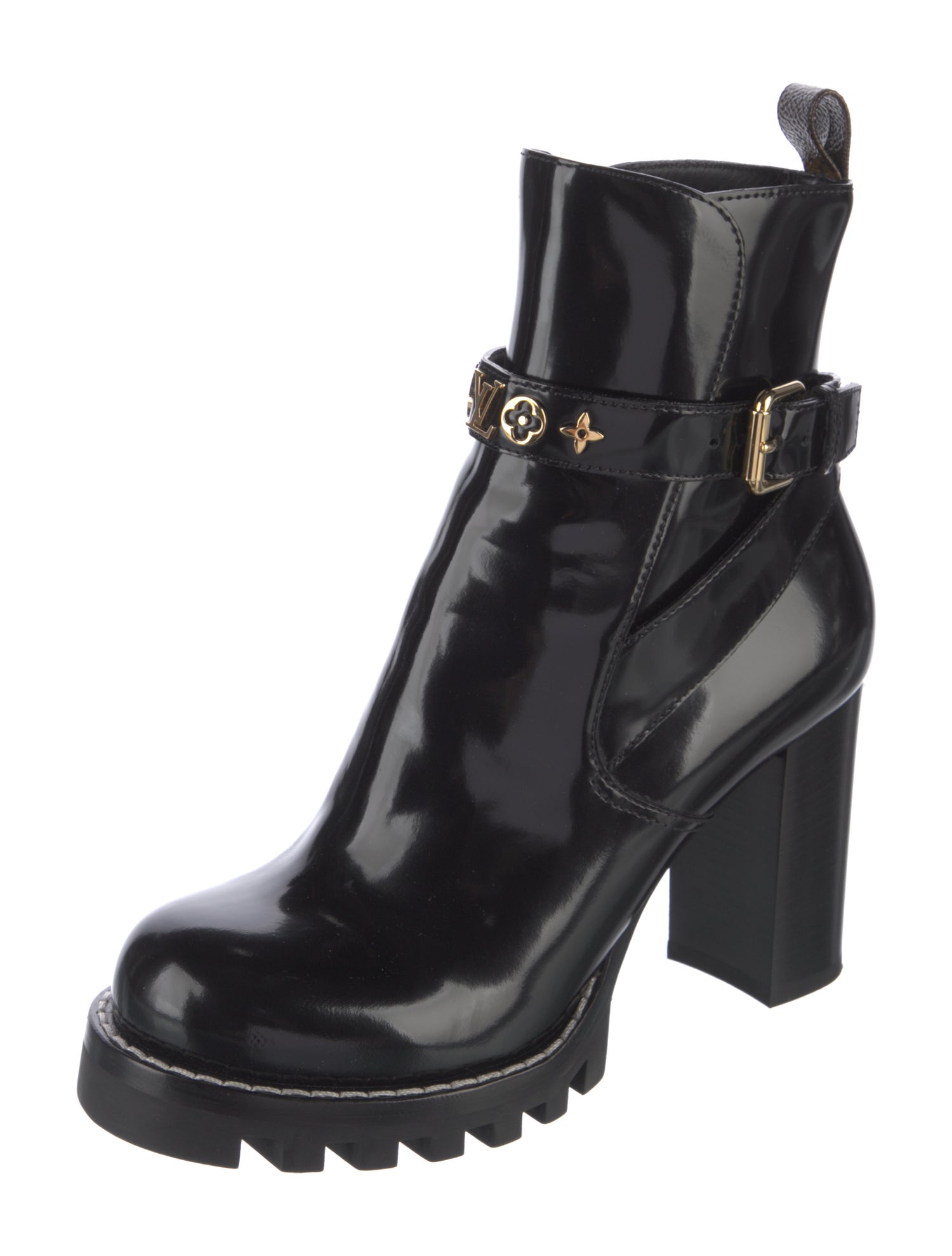 Louis Vuitton Monogram Pattern Patent Leather Rain Boots