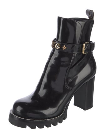Louis Vuitton Monogram Pattern Patent Leather Rain Boots