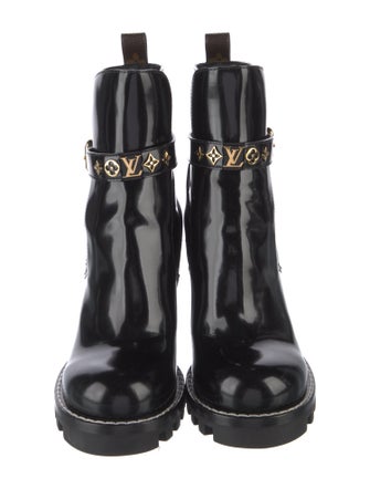 Louis Vuitton Monogram Pattern Patent Leather Rain Boots