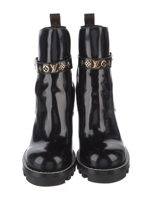 Louis Vuitton Monogram Pattern Patent Leather Rain Boots