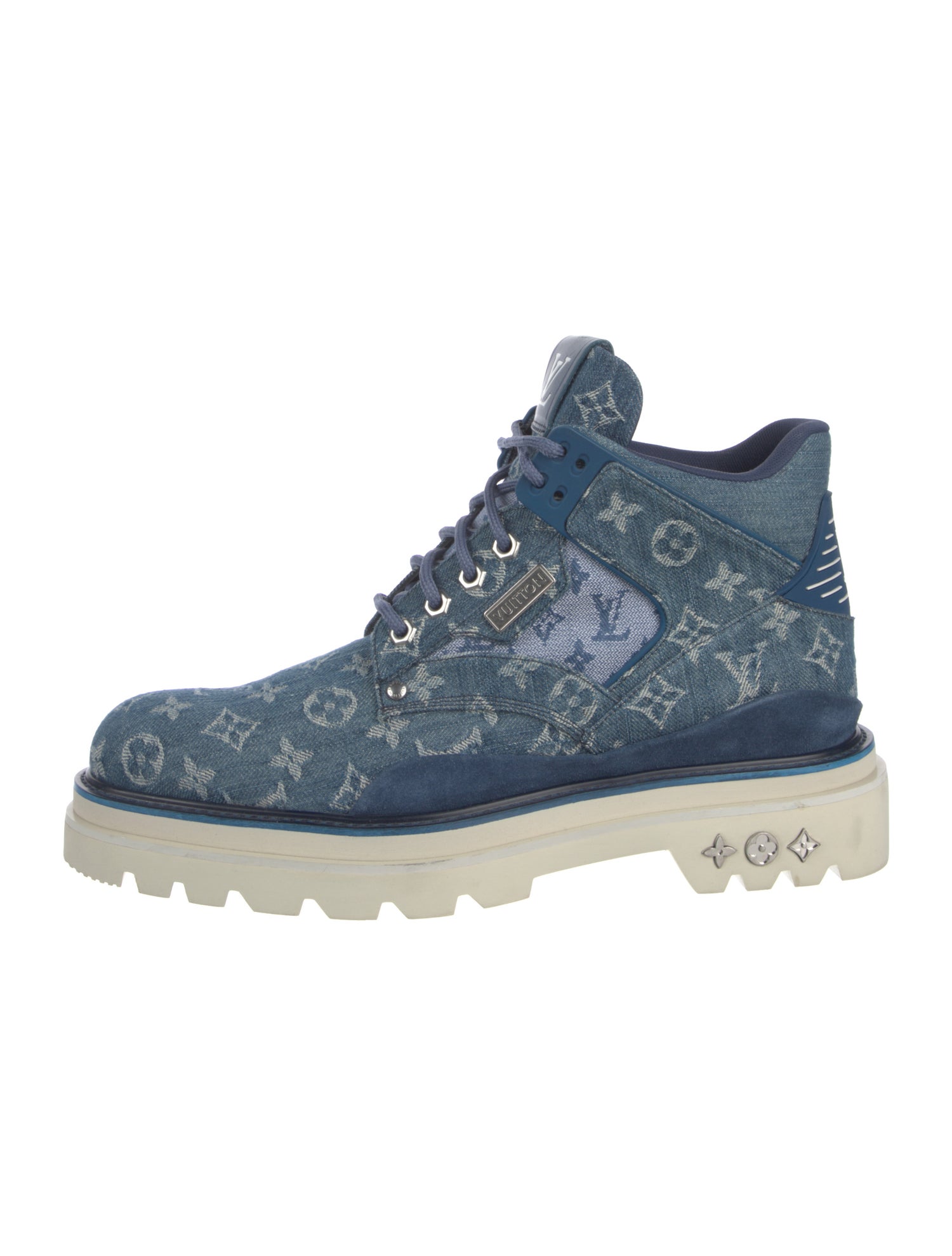 Louis Vuitton LV Monogram Denim Lace-Up Boots