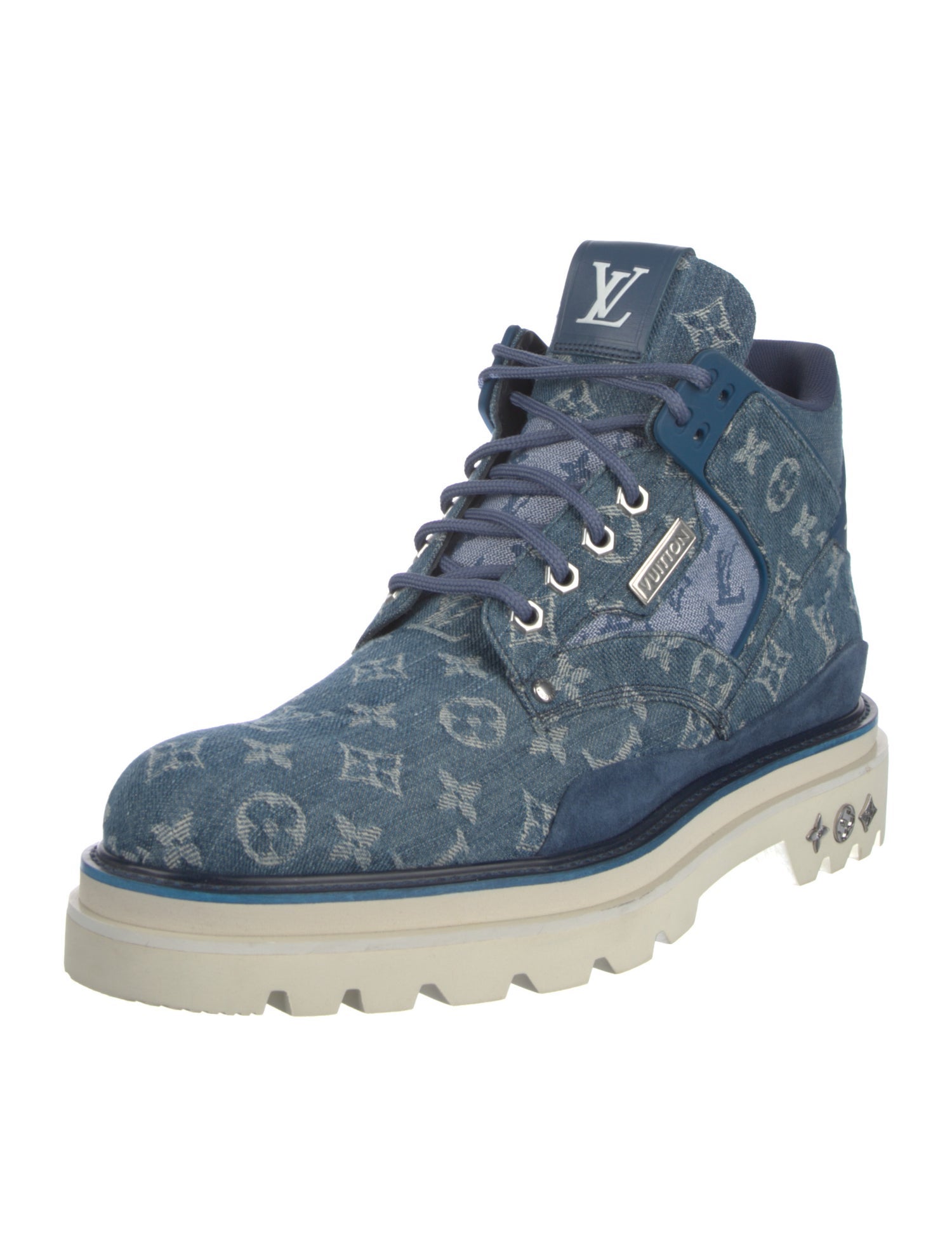 Louis Vuitton LV Monogram Denim Lace-Up Boots