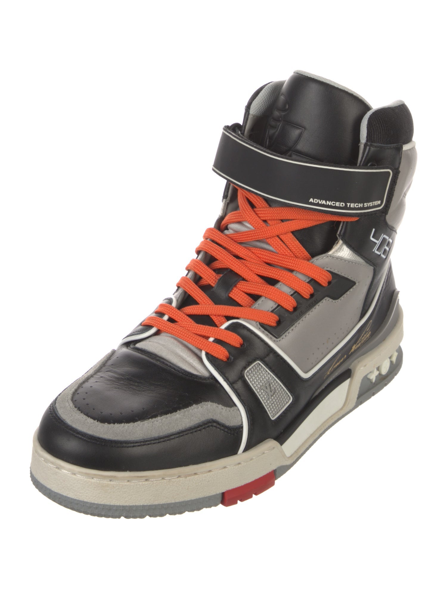 Louis Vuitton Leather Colorblock Pattern Sneakers