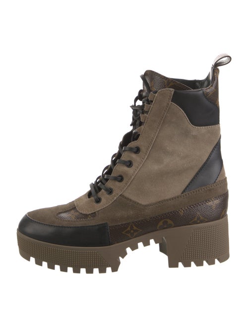 Louis Vuitton LV Monogram Suede Combat Boots