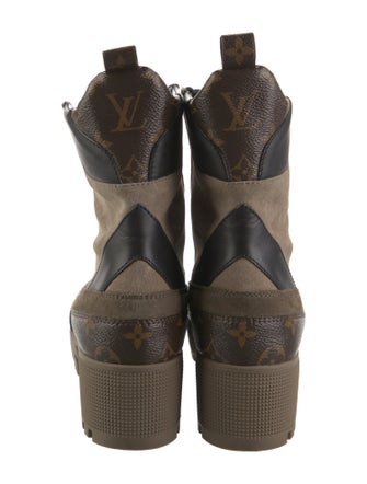 Louis Vuitton LV Monogram Suede Combat Boots