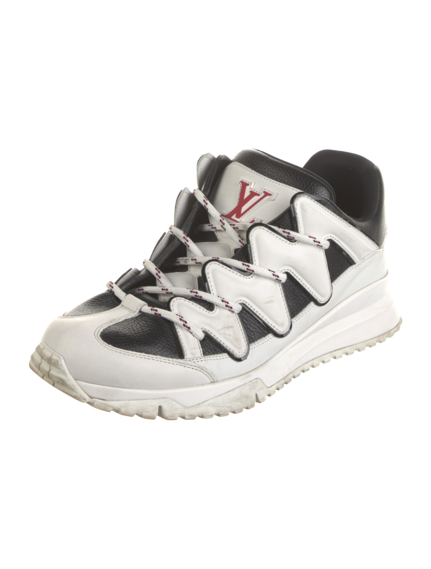 Louis Vuitton Leather Colorblock Pattern Sneakers
