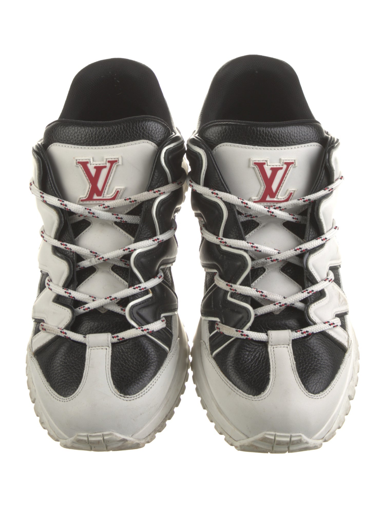 Louis Vuitton Leather Colorblock Pattern Sneakers