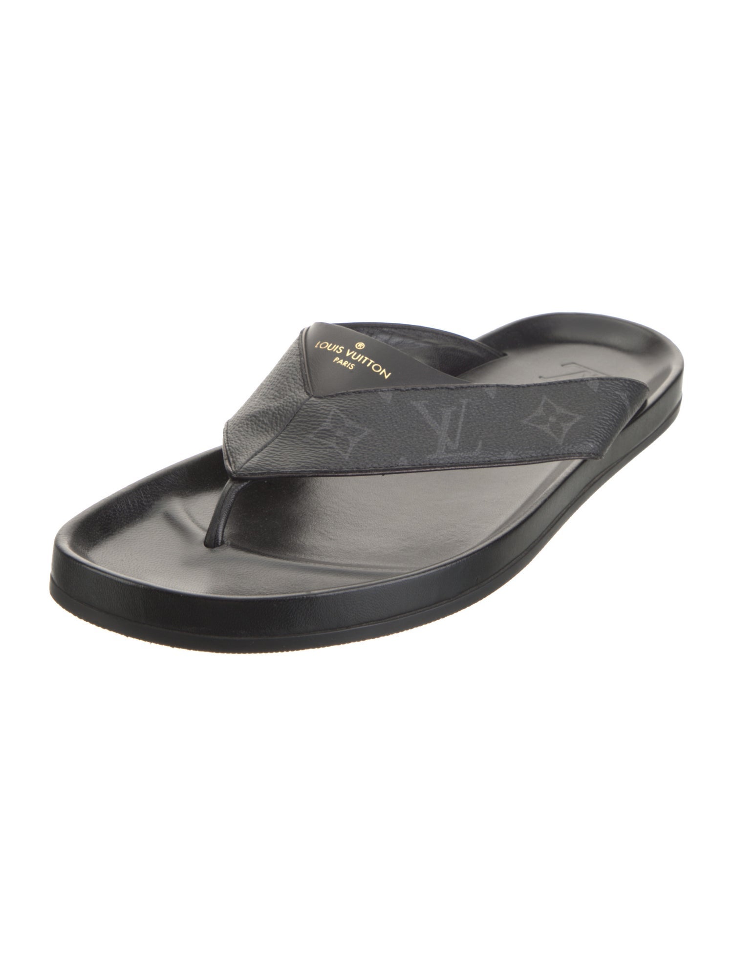 Louis Vuitton LV Monogram Leather Flip Flops