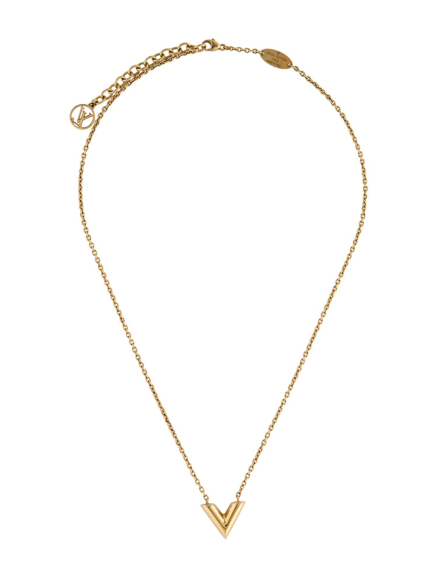 Louis Vuitton Essential V Pendant Necklace