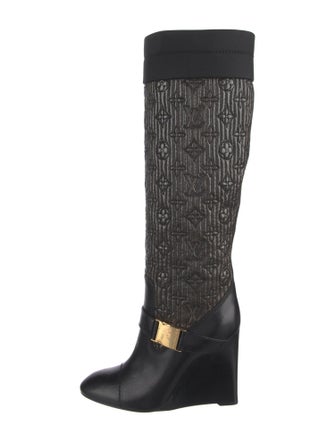 Louis Vuitton Monogram Pattern Leather Boots