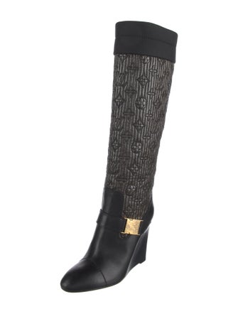 Louis Vuitton Monogram Pattern Leather Boots