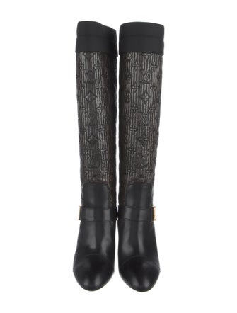 Louis Vuitton Monogram Pattern Leather Boots