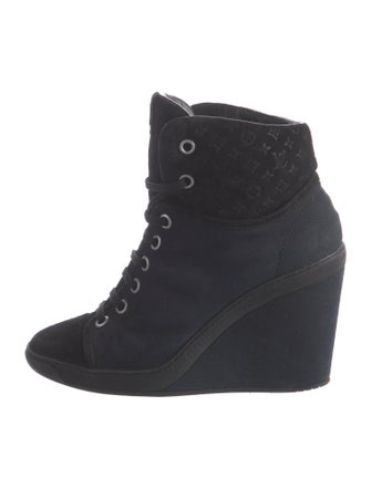 Louis Vuitton LV Monogram Canvas Lace-Up Boots