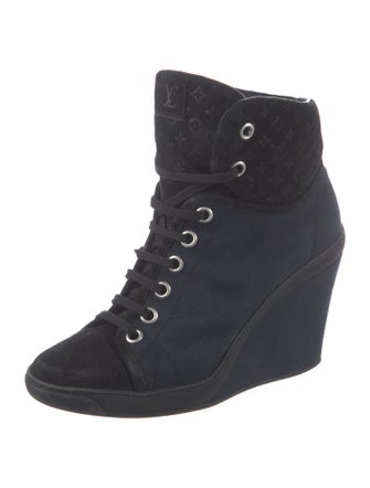 Louis Vuitton LV Monogram Canvas Lace-Up Boots