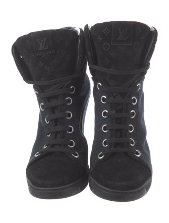 Louis Vuitton LV Monogram Canvas Lace-Up Boots