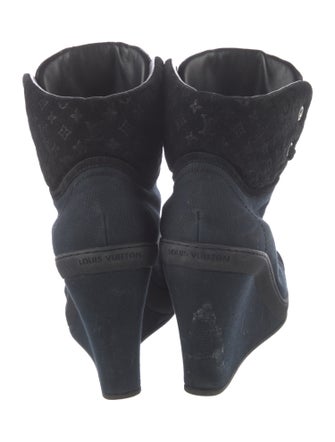Louis Vuitton LV Monogram Canvas Lace-Up Boots