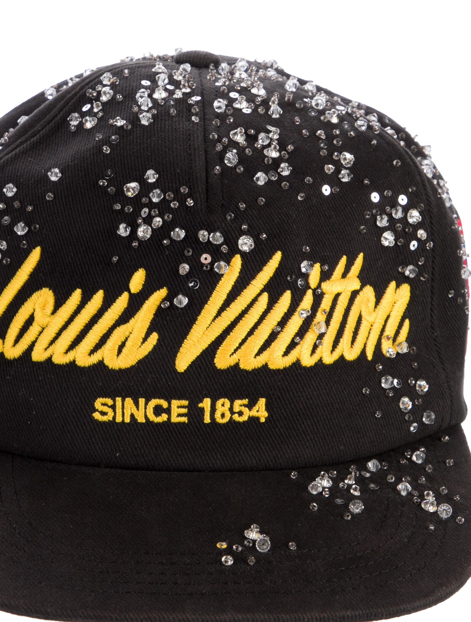 Louis Vuitton Embroidered Crystal Flat Brim Cap