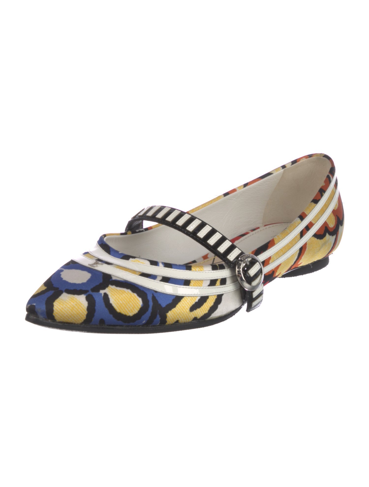 Louis Vuitton Satin Colorblock Pattern Mary Jane Flats