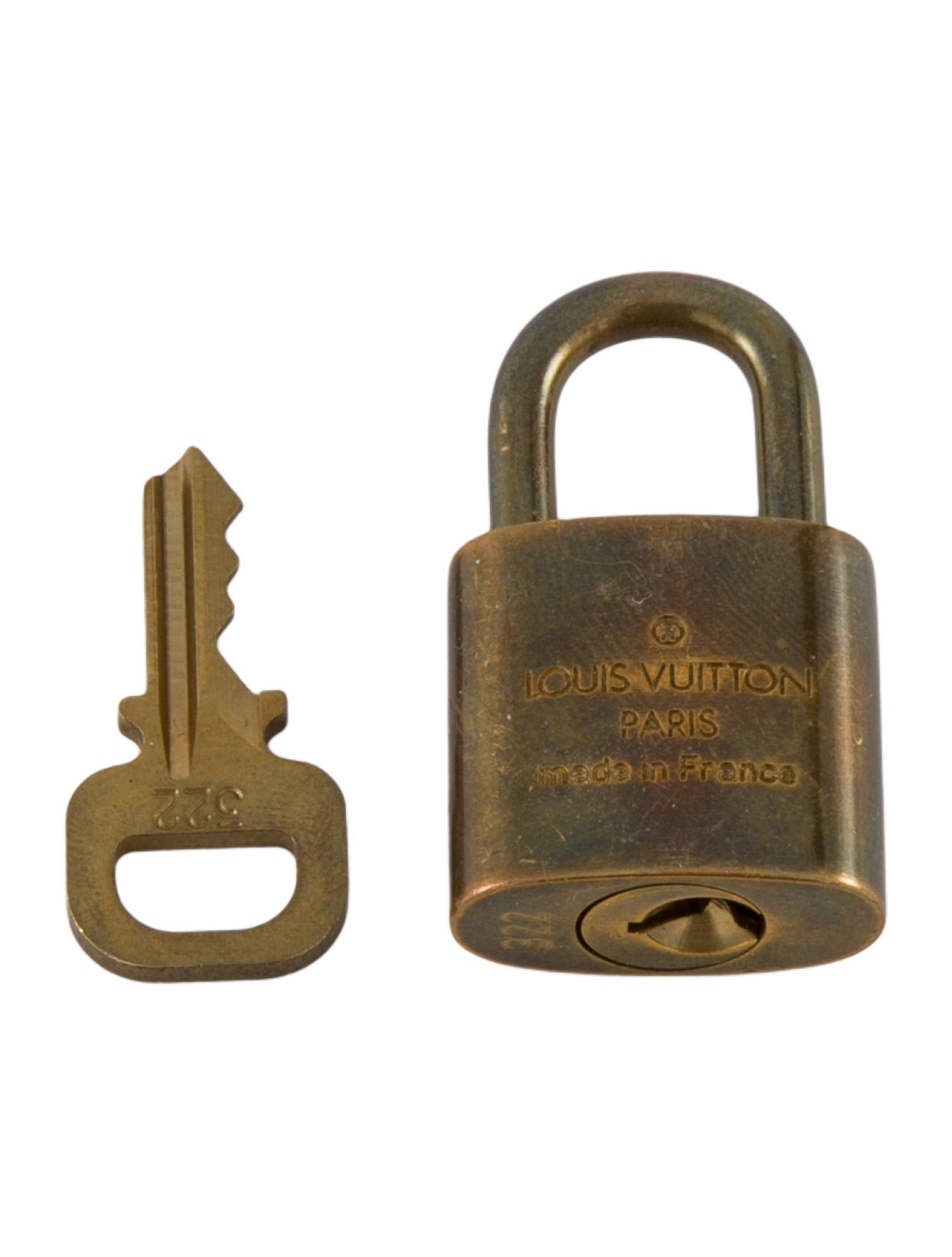 Louis Vuitton Brass Lock & Key Set