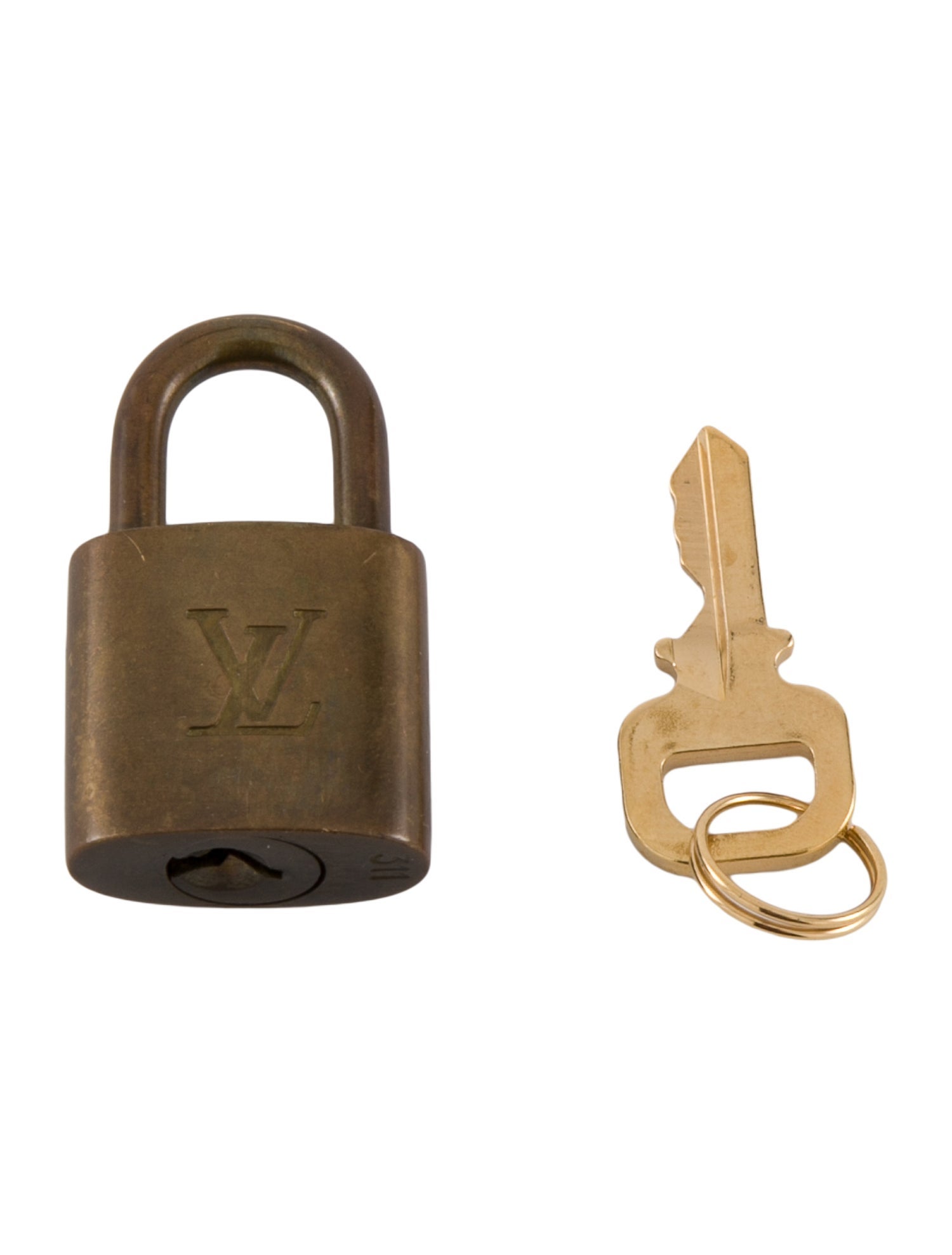 Louis Vuitton Brass Lock & Key Set