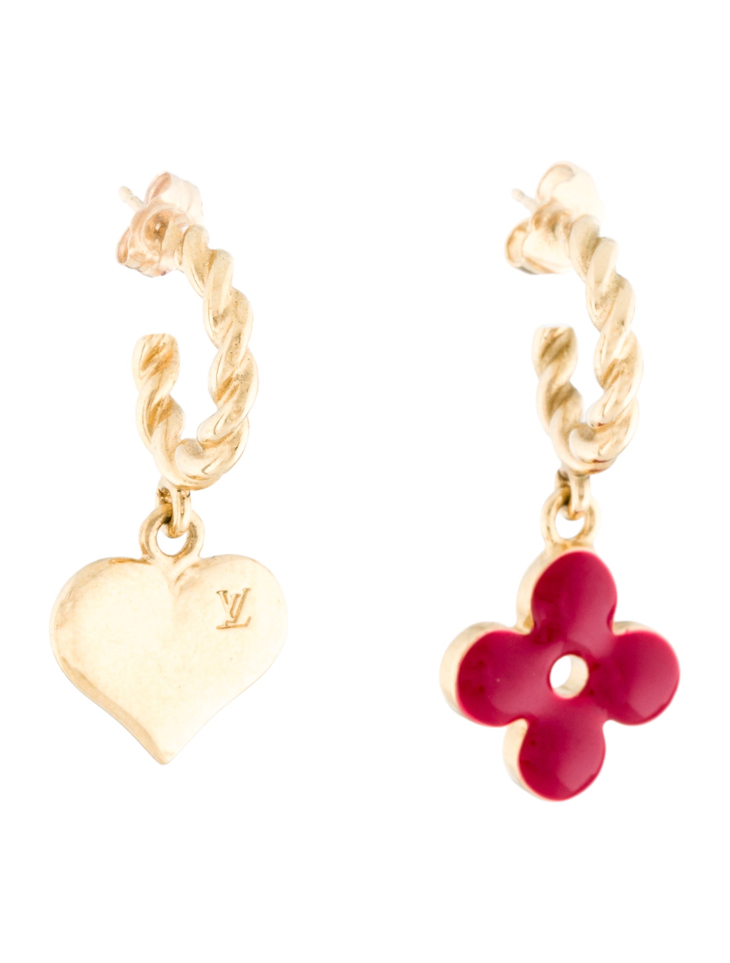 Louis Vuitton Sweet Monogram Drop Hoop Earrings
