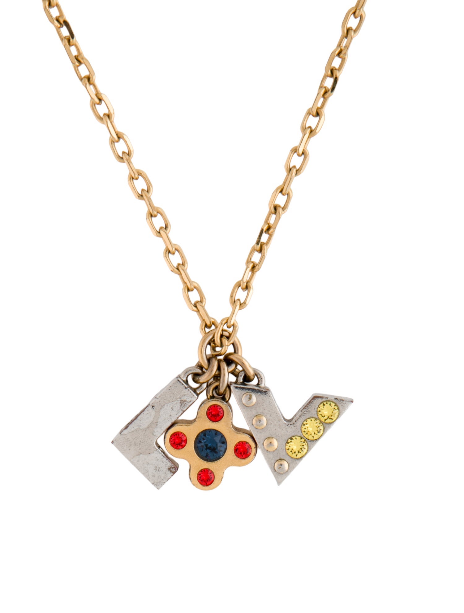 Louis Vuitton Crystal Love Letters Pendant Necklace