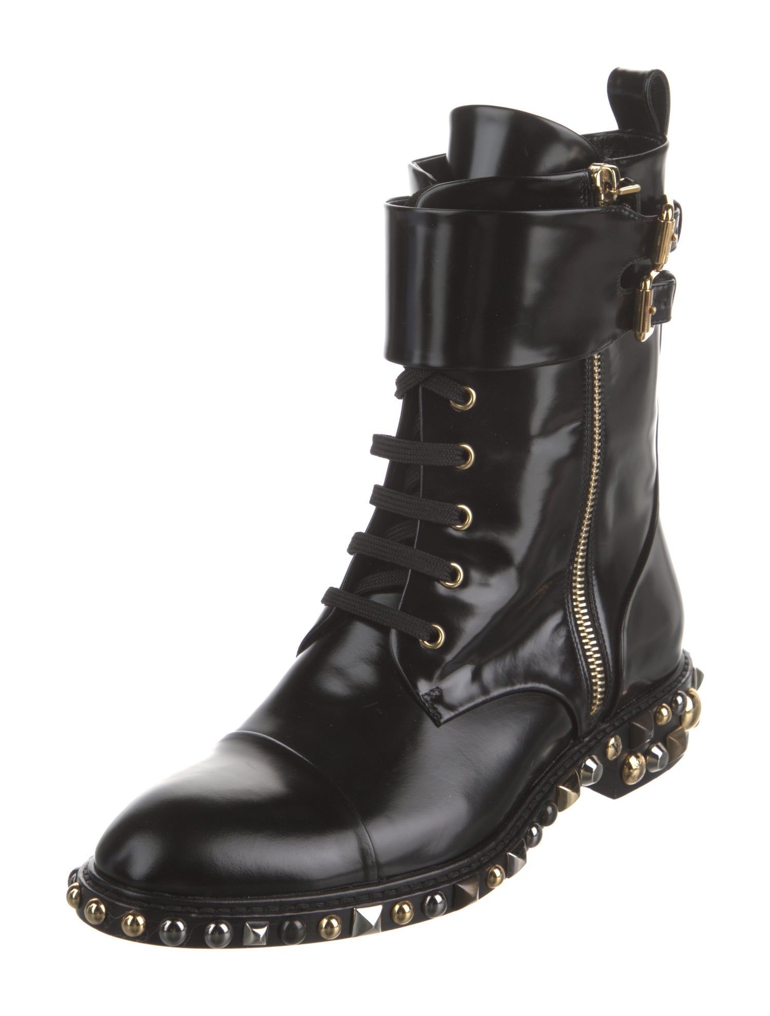 Louis Vuitton Patent Leather Combat Boots