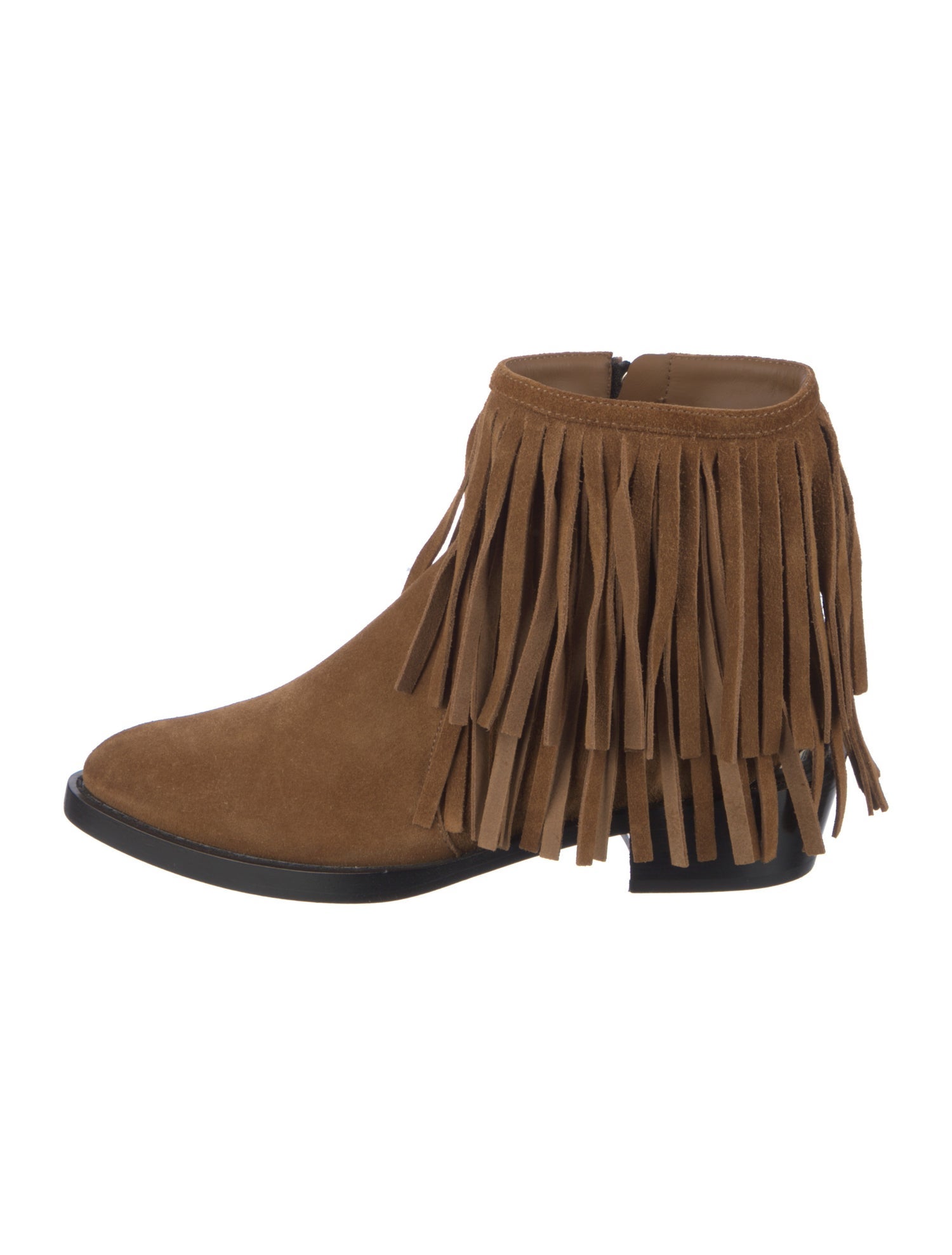 Louis Vuitton Suede Fringe Trim Accent Western Boots